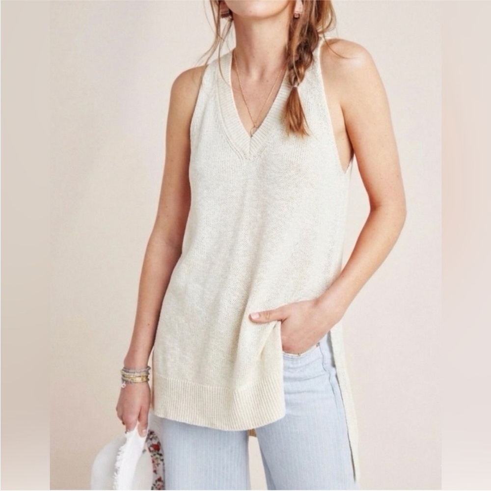 Anthropologie Desmond V-Neck Knit Sweater Tank